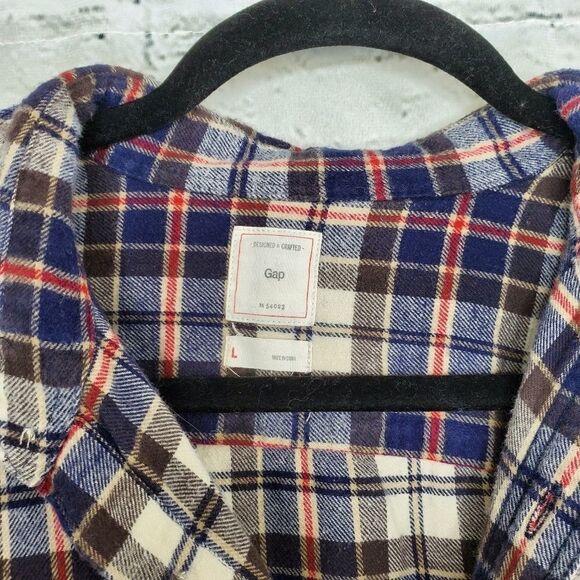 GAP plaid flannel button up long sleeve shacket - Picture 6 of 7